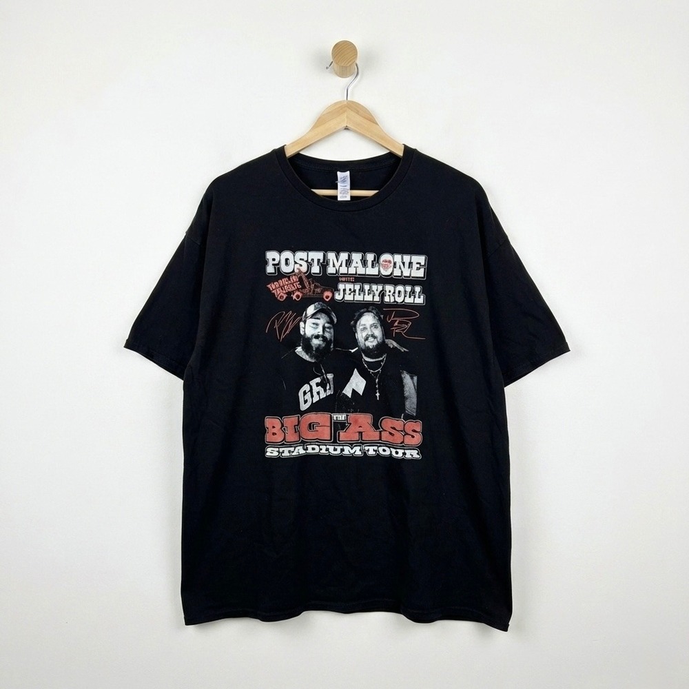 Post Malone Jelly Roll Tour Shirt 3XL Black Big Ass‎ Stadium Concert Tee 2025